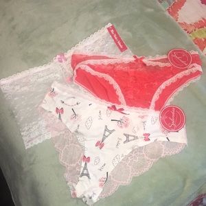 Bundle of 3 lacy panties. Never worn.